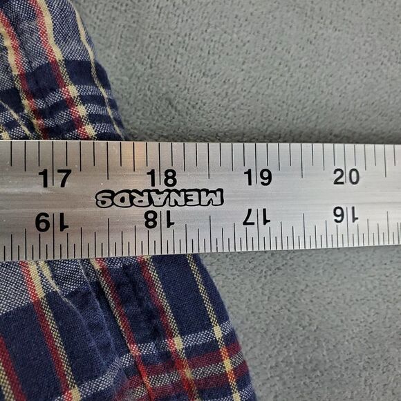 Eddie Bauer Shorts Mens 35 Blue Plaid Chino Flat front Bermuda Outdoor Casual - Picture 2 of 8